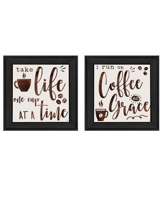Trendy Decor 4U ÒOne Cup At A Time!Ó Framed Wall Art for Living Room, Wall Art Print for Home Decor, Bedroom Wall Art by Mollie B.