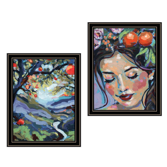 "Summer Crown" 2-Piece Vignette by Painting Paige Ready to Hang Framed Print, Black Frame