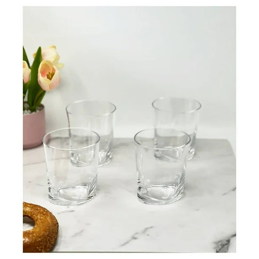 LeadingWare Oval Halo Tritan Glasses Drinking Set of 4 DOF (12oz), Plastic Drinking Glasses, BPA Free Cocktail Glasses, Drinkware Set, Plastic Water Tumblers