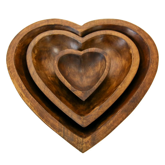 Food Safe Large Wood Heart Bowl