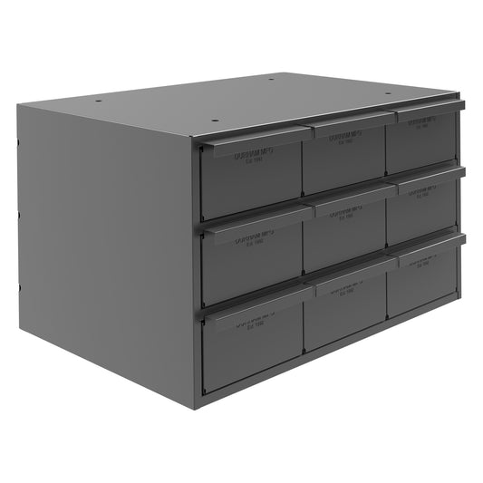 Durham Mfg 9-Drawer Vertical Steel Storage Cabinet, 11-5/8" Deep, Gray