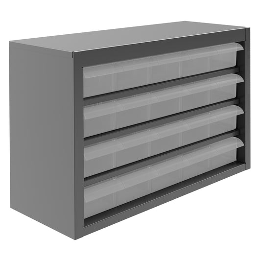 Durham Mfg 20-Drawer Plastic Storage Cabinet with Wall Mount, Gray