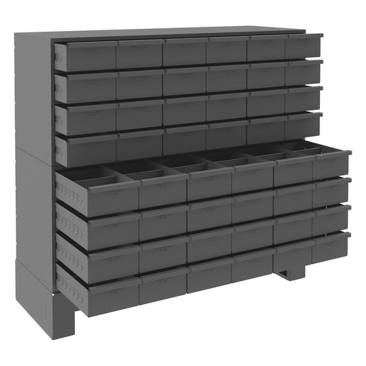 Durham Mfg 48-Drawer Steel Storage Cabinet, 12-1/4" Deep, Gray