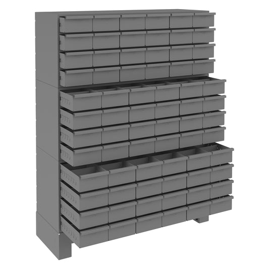 Durham Mfg 72-Drawer Steel Storage Cabinet, 12-1/4" Deep, Gray