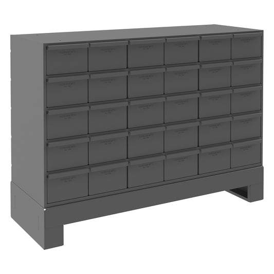 Durham Mfg 30-Drawer Steel Storage Cabinet, 12-1/4" Deep, Gray