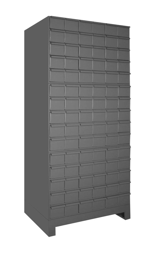 Durham Mfg 90-Drawer Steel Storage Cabinet, 12-1/4" Deep, Gray