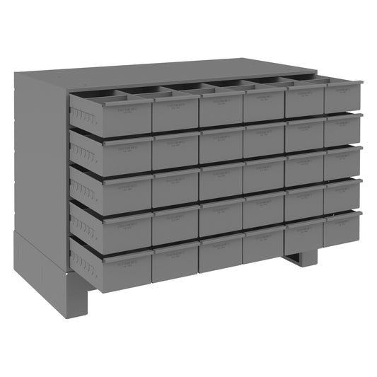 Durham Mfg 30-Drawer Steel Storage Cabinet, 17-3/4" Deep, Gray
