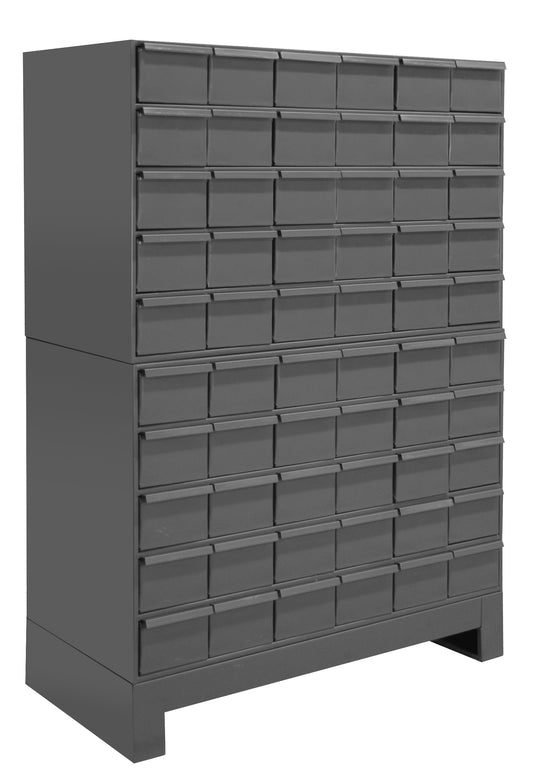 Durham Mfg 60-Drawer Steel Storage Cabinet, 17-3/4" Deep, Gray