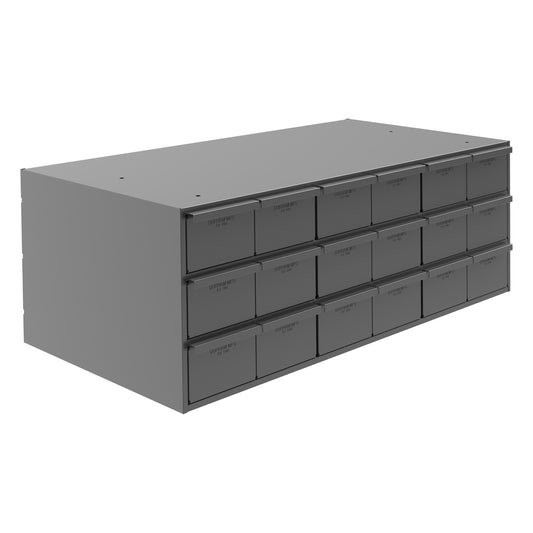 Durham Mfg 18-Drawer Steel Storage Cabinet, 17-1/4" Deep, Gray