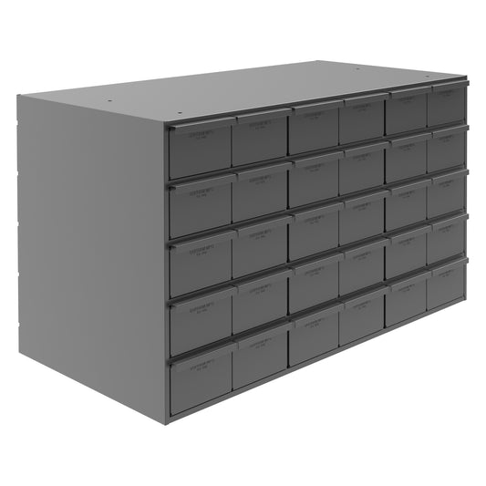 Durham Mfg 30-Drawer Steel Storage Cabinet, 17-1/4" Deep, Gray