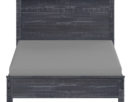 Yes4Wood Albany Grey Solid Wood Full Bed Frame with Headboard