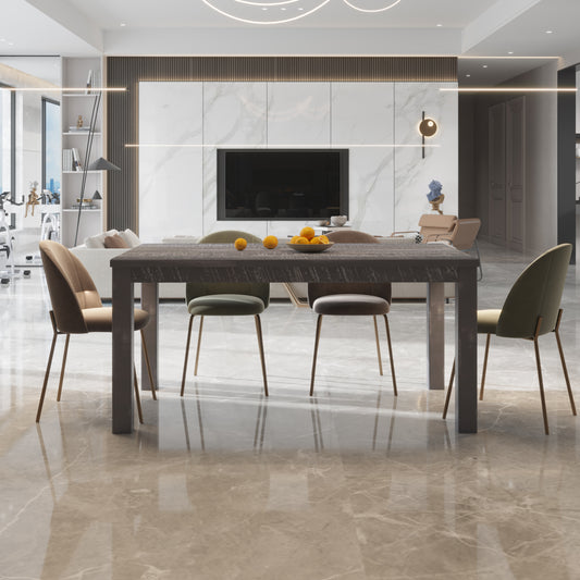 Yes4Wood Albany Grey 63" Solid Wood Dining Table for 6