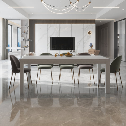 Yes4Wood Albany White 63" Solid Wood Dining Table for 6