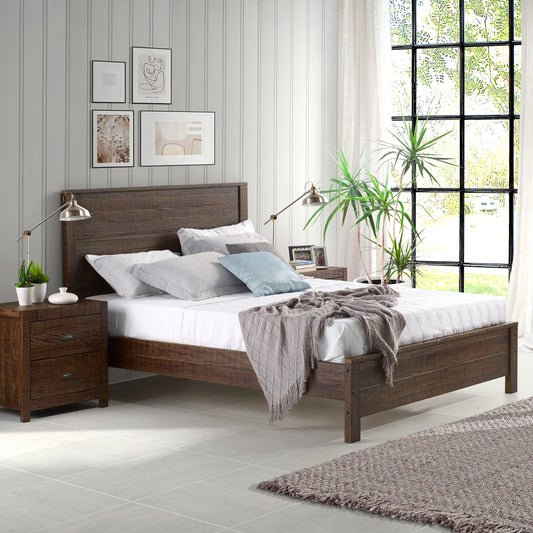 Yes4Wood Albany Espresso Solid Wood Twin Bed Frame with Headboard