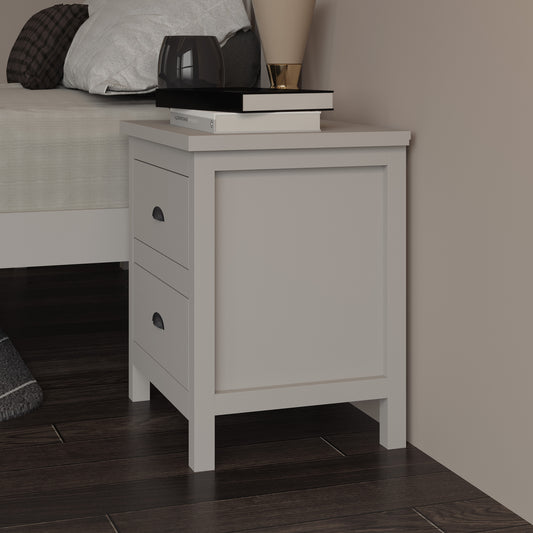 Yes4Wood Solid Wood Gray Nightstand with Drawer