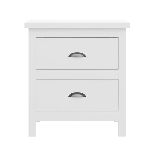 Yes4Wood White Solid Wood White Nightstand with Drawer