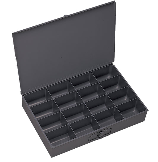 Durham Mfg Large Steel Compartment Box, 16 Compartments (Individual), Gray