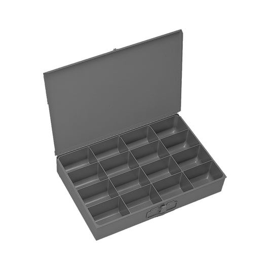 Durham Mfg Large Steel Compartment Box, 16 Compartments, Gray