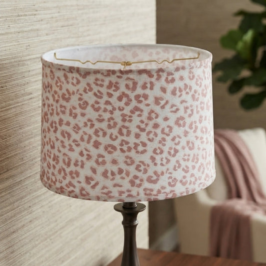 Cloth & Wire Drum Hardback Lampshade with Washer Fitter, Pink