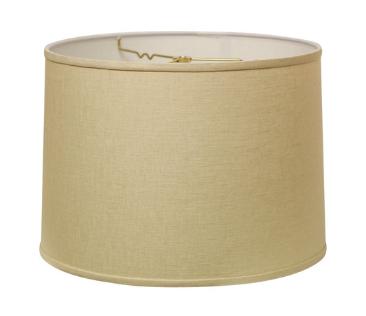 Slant Retro Drum Hardback Lampshade with Washer Fitter, Beige, 16" x 16" x 11"