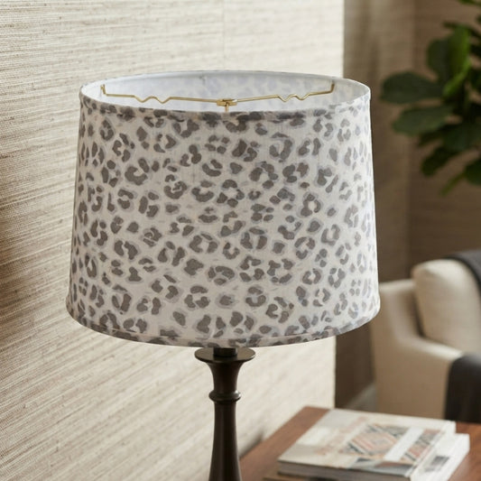 Cloth & Wire Drum Hardback Lampshade with Washer Fitter, Grey