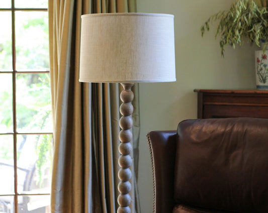 Slant Retro Drum Hardback Lampshade with Washer Fitter, Stonewash