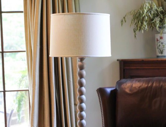 Slant Retro Drum Hardback Lampshade with Washer Fitter, Beige