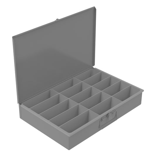 Durham Mfg Large Steel Compartment Box, 15 Compartments, Gray