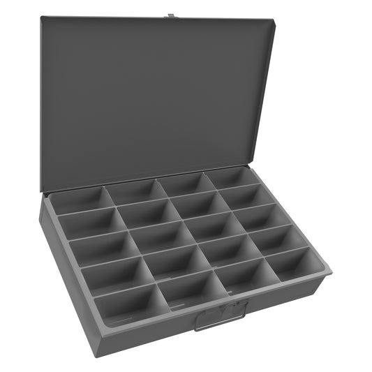 Durham Mfg Large Steel Compartment Box, 20 Compartments, Gray
