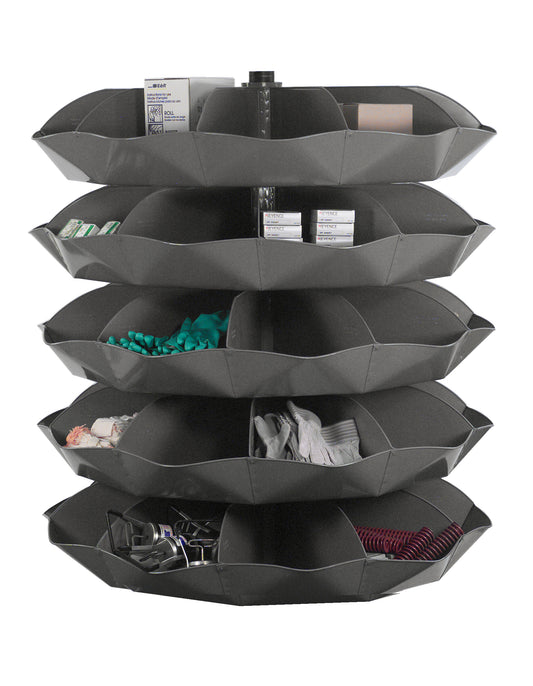 Durham Mfg 58" Rotabin Storage System, 5 Shelves, 50 Compartments, Gray