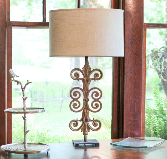 Slant Retro Oval Hardback Lampshade with Washer Fitter, Stonewash