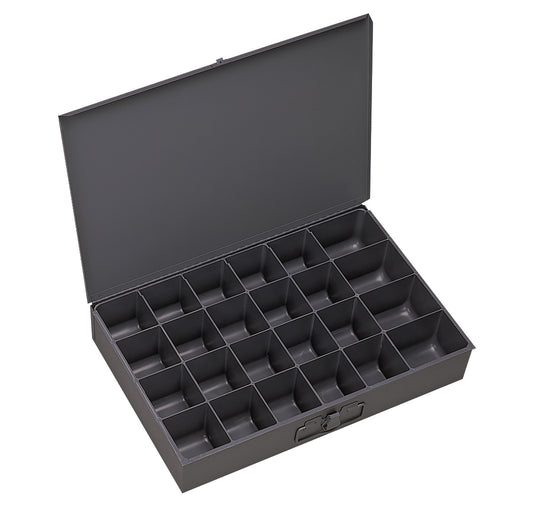 Durham Mfg Small Steel Compartment Box, 24 Compartments (Individual), Gray