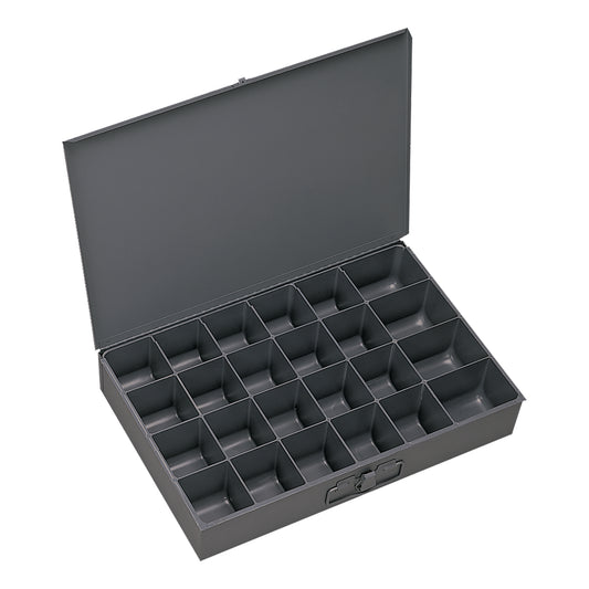 Durham Mfg Small Steel Compartment Box, 24 Compartments, Gray