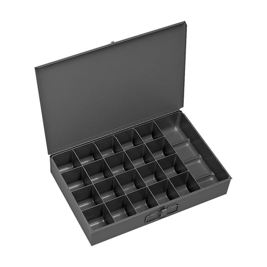 Durham Mfg Small Steel Compartment Box, 21 Compartments, Gray