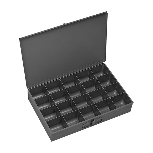 Durham Mfg Small Steel Compartment Box, 20 Compartments, Gray