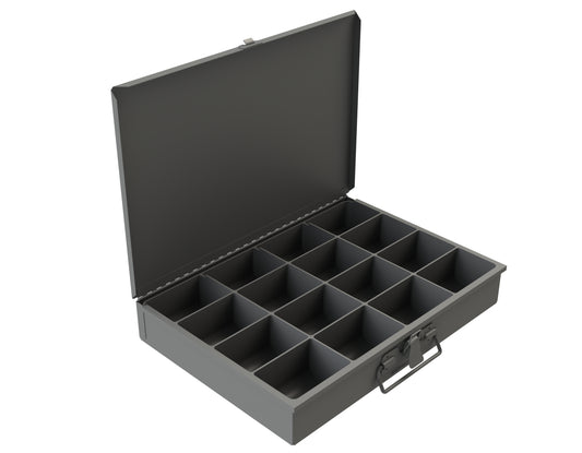 Durham Mfg Small Steel Compartment Box, 16 Compartments (Individual), Gray