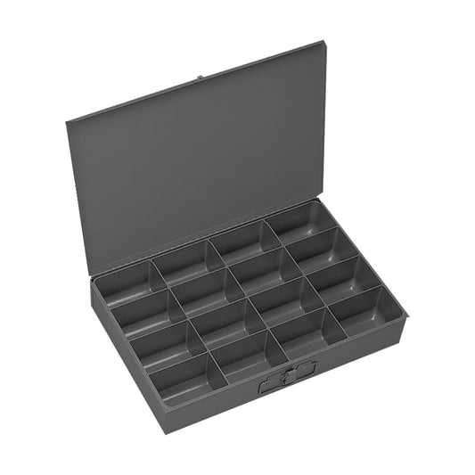 Durham Mfg Small Steel Compartment Box, 16 Compartments, Gray