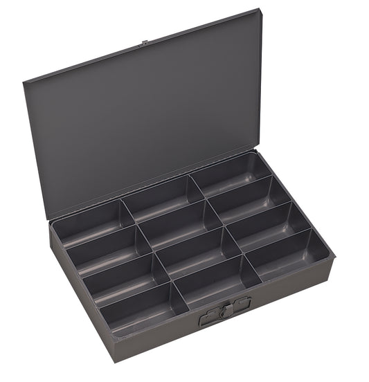 Durham Mfg Small Steel Compartment Box, 12 Compartments (Individual), Gray