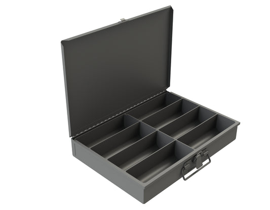 Durham Mfg Small Steel Compartment Box, 8 Compartments (Individual), Gray