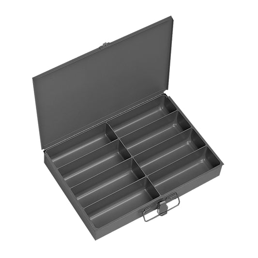 Durham Mfg Small Steel Compartment Box, 8 Compartments, Gray