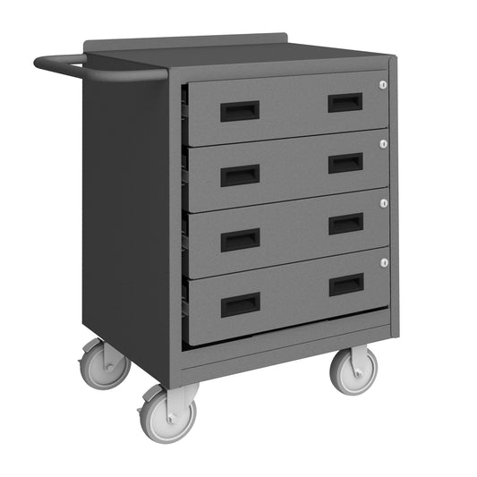 Durham Mfg Mobile Bench Cabinet, 4 Drawers, Lockable, Gray