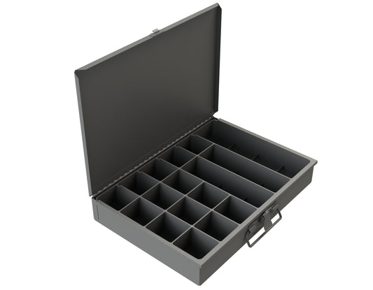 Durham Mfg Small Steel Compartment Box, 17 Compartments (Individual), Gray
