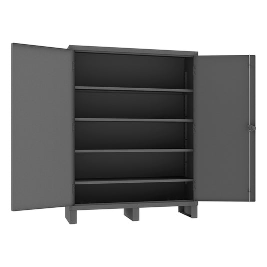Durham Mfg Steel Storage Cabinet, 60" x 18" x 78", 4 Shelves, Gray