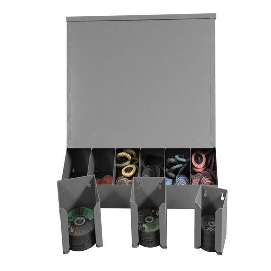 Durham Mfg Wall-Mount Gravity Feed Dispenser with Lid, Gray