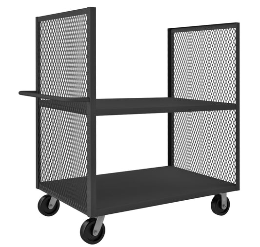 Durham Mfg 2-Sided Mesh Truck, 2 Shelves, Gray
