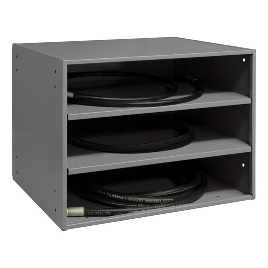 Durham Mfg Hydraulic Hose Storage Cabinet, 3 Compartments, Gray