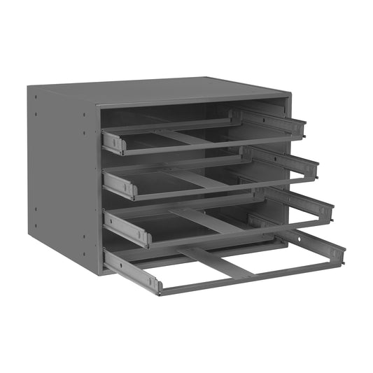 Durham Mfg Slide Rack with 4 Sliding Drawers, Steel, Gray