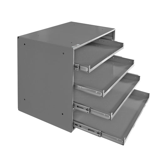 Durham Mfg Slide Rack for 4 Compartment Boxes, Gray
