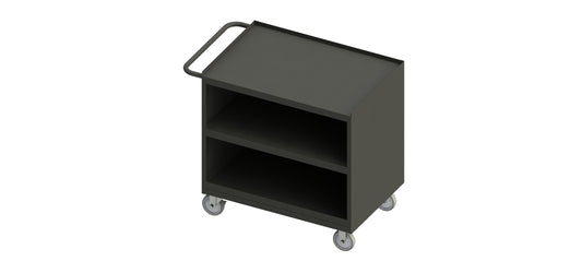 Durham Mfg Mobile Bench Cabinet, Open Shelf, Steel Top, Gray