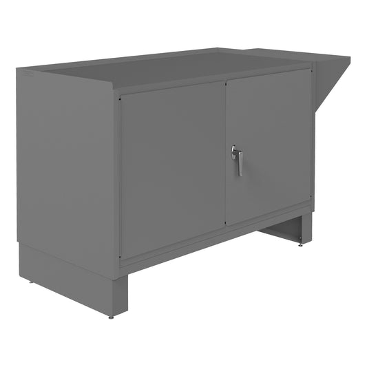 Durham Mfg Workstation, 2 Shelves & 2 Doors, Gray